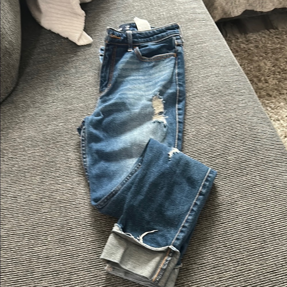 Blue women’s Hollister Distressed Women's High Rise Jeans